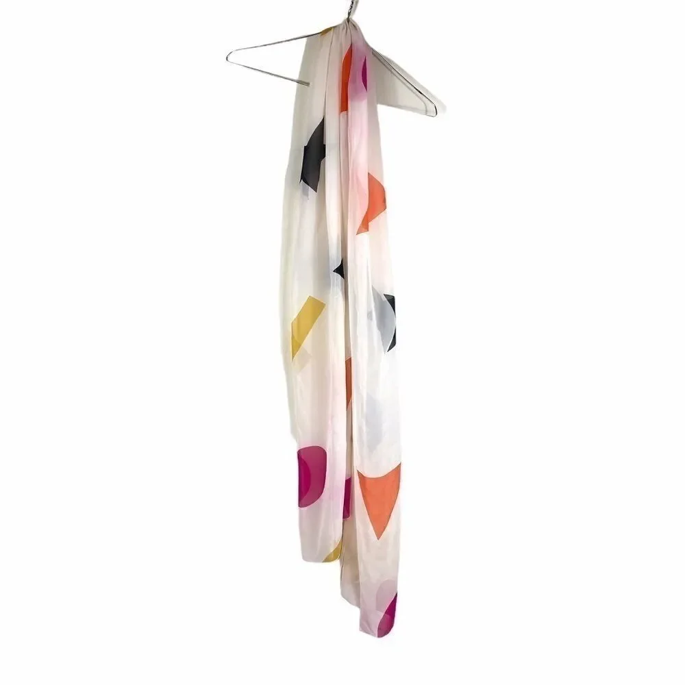 Silk Colorful Shapes Print Scarf